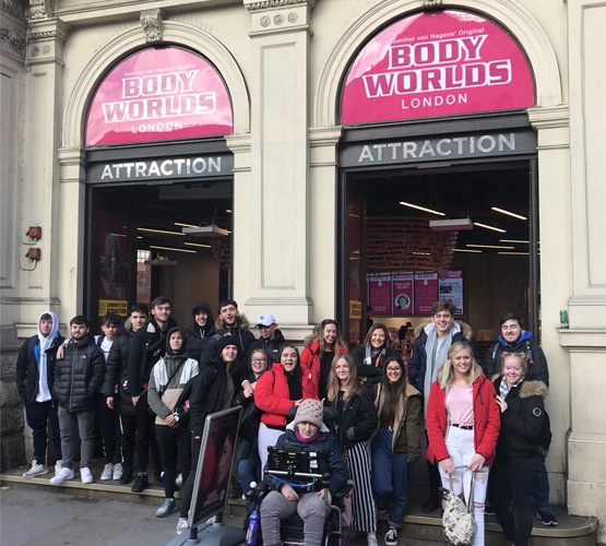 BCoT students visiting Body Worlds London